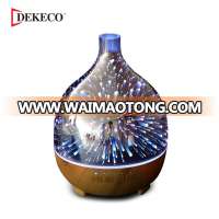 3D wood aromatherapy electric oil diffuser light mist bluetooth for cell phone