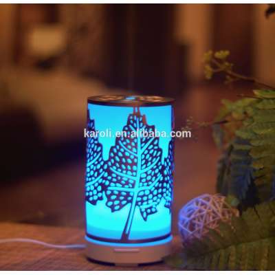 2017 New Metal Essentail oil diffuser , mini humidifier for Aromatherapy with LED light rotating