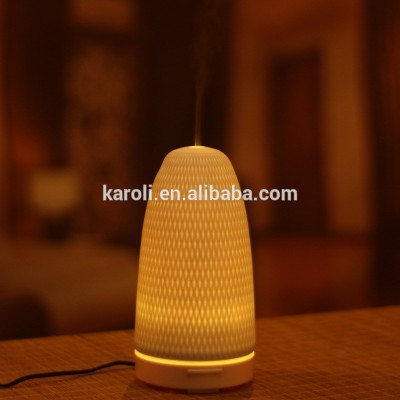 New Design Ceramic aromatherapy essential oil diffuser 120ml therapeutic -7 color led with continuous and interval mist modes