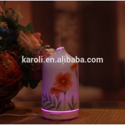 Flower porcelain Ultrasonic Aroma humidifier for essential oil aromatherapy with CE certificate