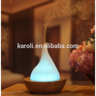 Real wood Ultrasonic aroma Essential oil diffuser with 7PCS LED light rotating and auto shut off when waterless