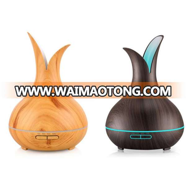 Wood Grain Electric Fragrance Aromatherapy Essential Oil DIffuser With LED Lamp